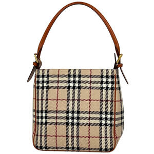 Burberry Check Shoulder Bag Hobo Beige